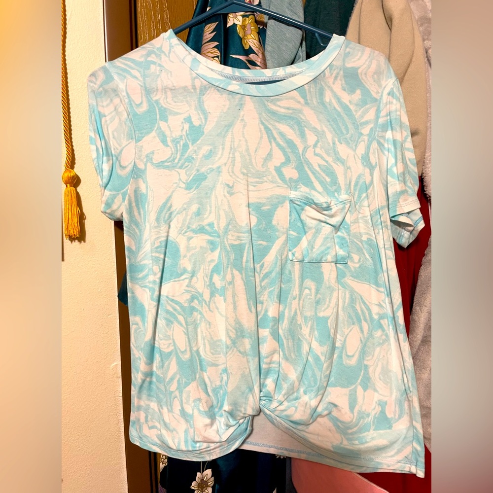 Blue Tie Dye Flouncy Tee